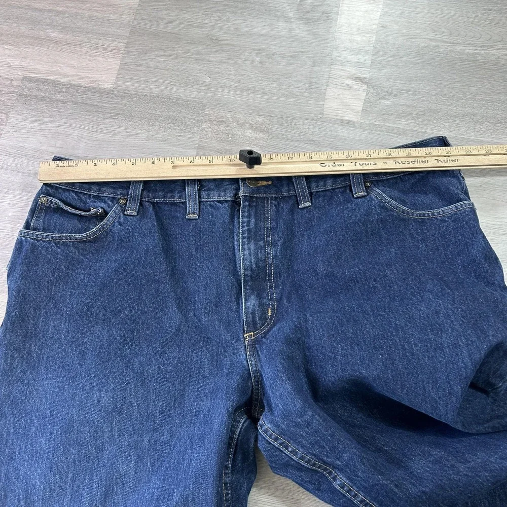 Carhartt Jeans Mens 44x30 Blue Relaxed Straight Carpenter‎ Denim Dark Wash